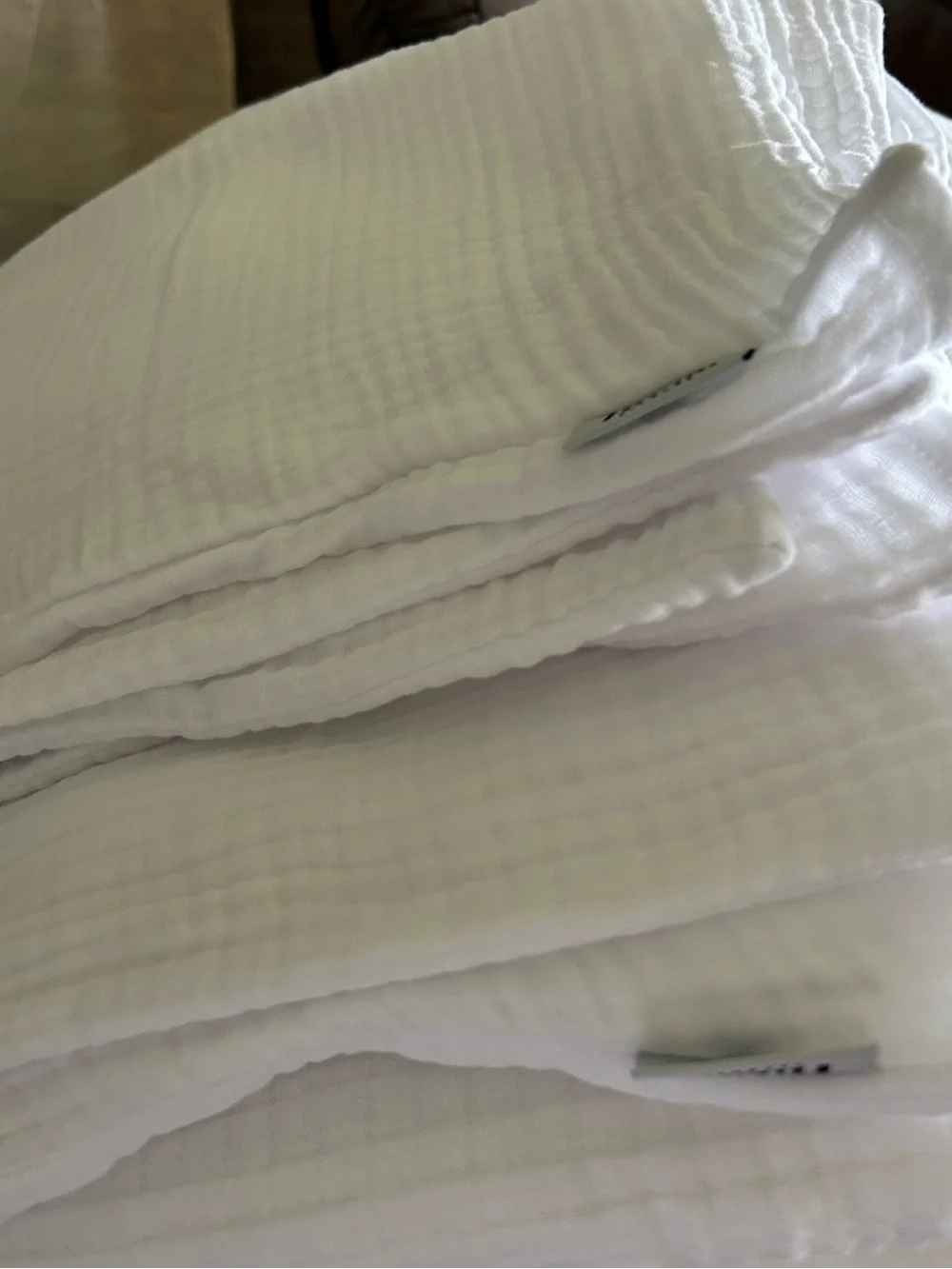 White Cotton Comforter - Lightweight farmhouse style